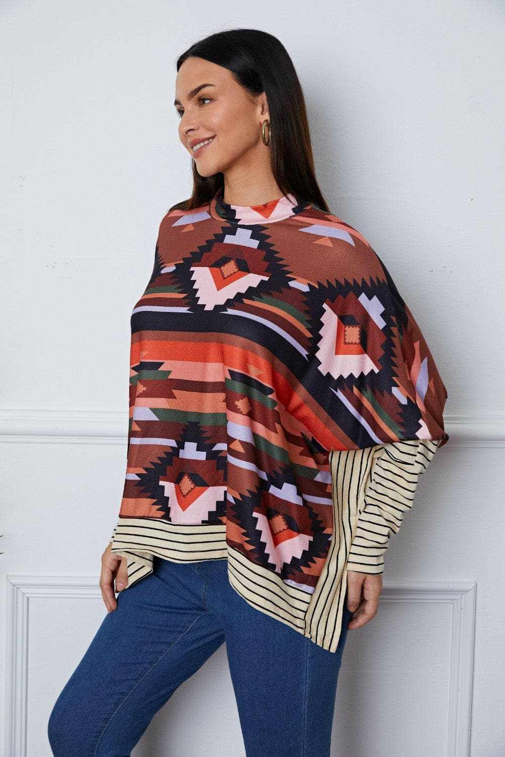 Chic geometric striped blouse - Love Salve